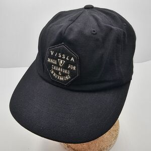 VISSLA Icon Classic Logo Cotton Adjustable Baseball Dad Cap Hat Black Camo Under